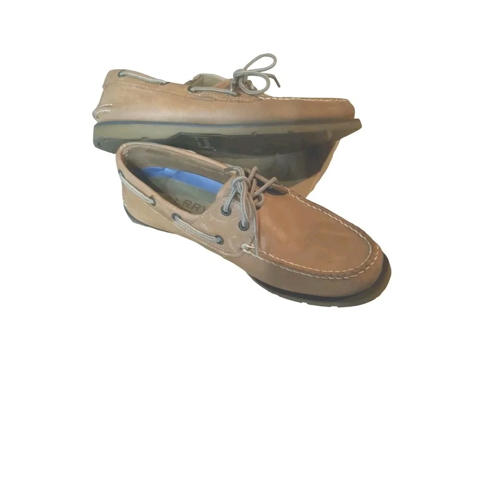 Pre-own‎ SPERRY Top Sider Tan LEATHER Boat Shoe (No Box) Size 9.5M, Men